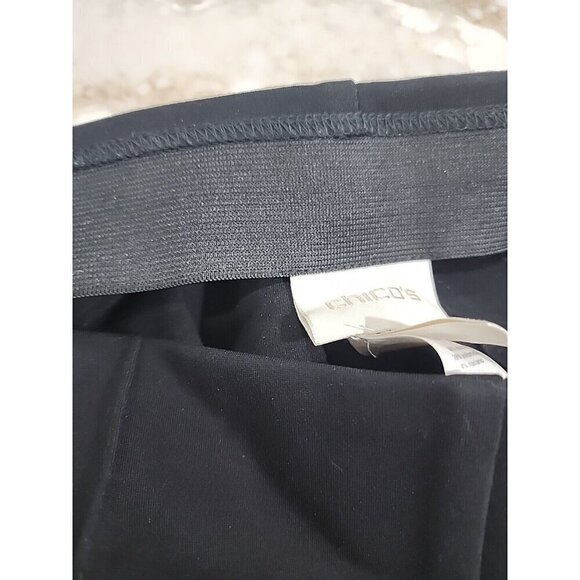 Chico's Pants Ponte Knit Black Mid-rise Side Zip Stretch Women's  Short 6 - Picture 6 of 9